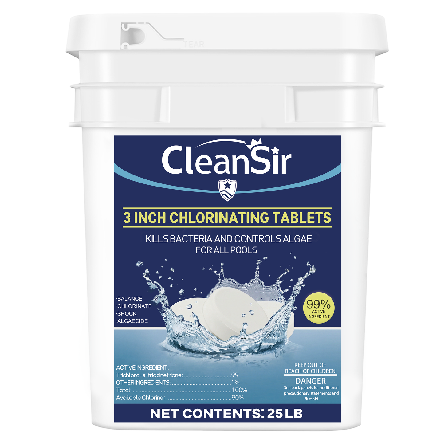 Chlorine Tablets 3 inch for Swimming Pool-Stabilized Pool Care