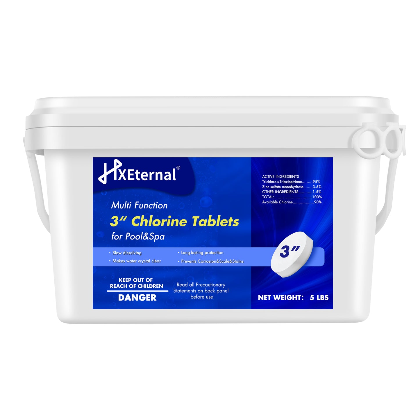 5lbs Chlorine Tablets 3" , Pool Chemicals, for Swimming Pool and Hot Tub&Spa