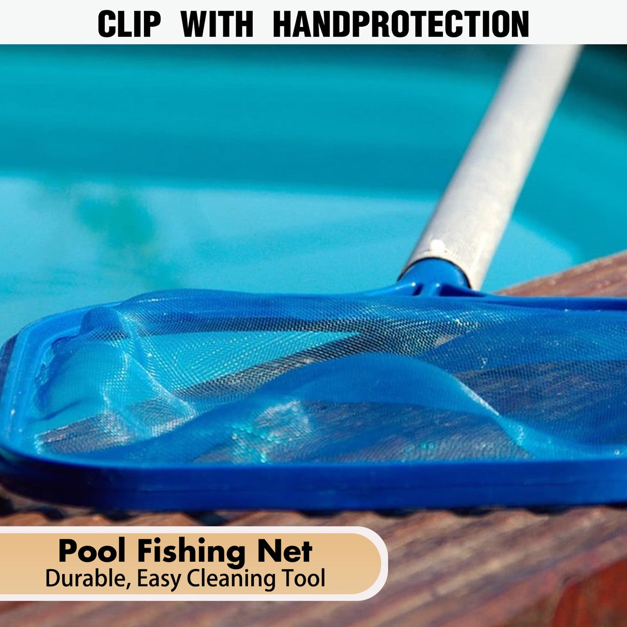 Hxeternal Pool Supply Professional Heavy Duty 20" Swimming Pool Leaf Rake with Deep 16" Net Bag - Fine Mesh Netting, Easy Scoop Edge - Fast Cleaning, Debris Pickup Removal, Fits Standard Swimming Pool