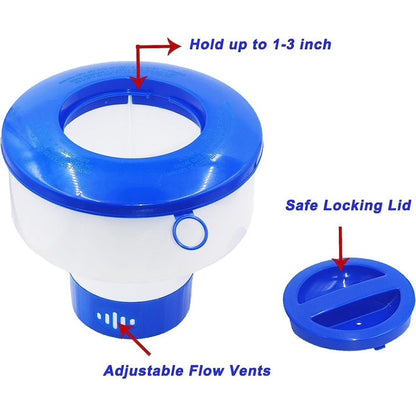 Chlorine Floater, Large Floating Chlorine Dispenser for Chlorine Tablets 3 inch, 2pcs