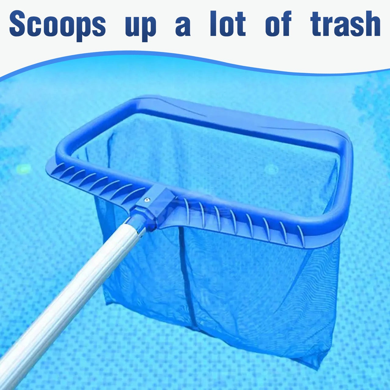 Hxeternal Pool Supply Professional Heavy Duty 20" Swimming Pool Leaf Rake with Deep 16" Net Bag - Fine Mesh Netting, Easy Scoop Edge - Fast Cleaning, Debris Pickup Removal, Fits Standard Swimming Pool
