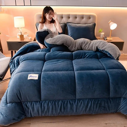 Hxeternal 1pc Comfortable Soft Milk Fleece Warm Winter Quilt